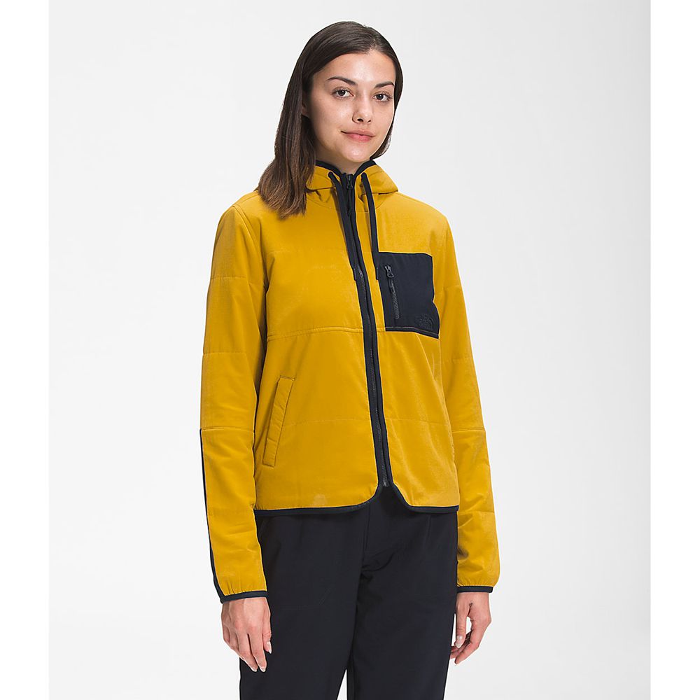 The North Face Sweatshirts Womens Australia - The North Face Mountain Hoodie Yellow / Navy Mountain